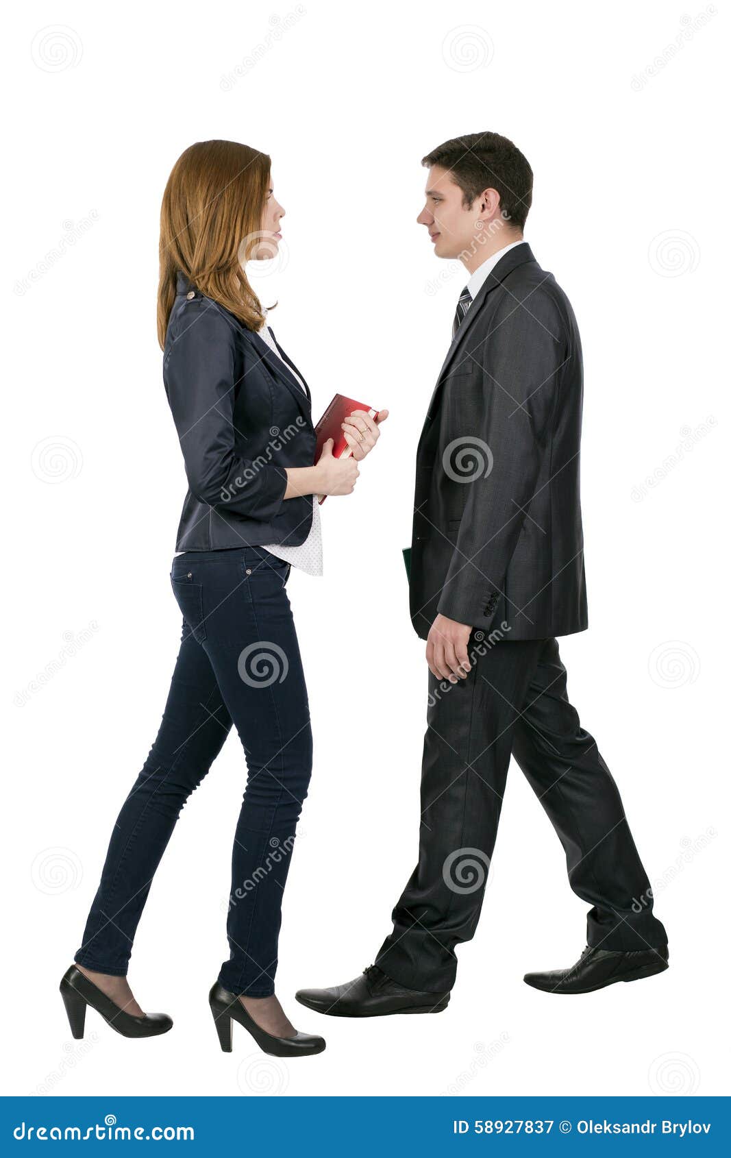 Officially Dressed Male and Female Walking Towards Stock Image - Image ...