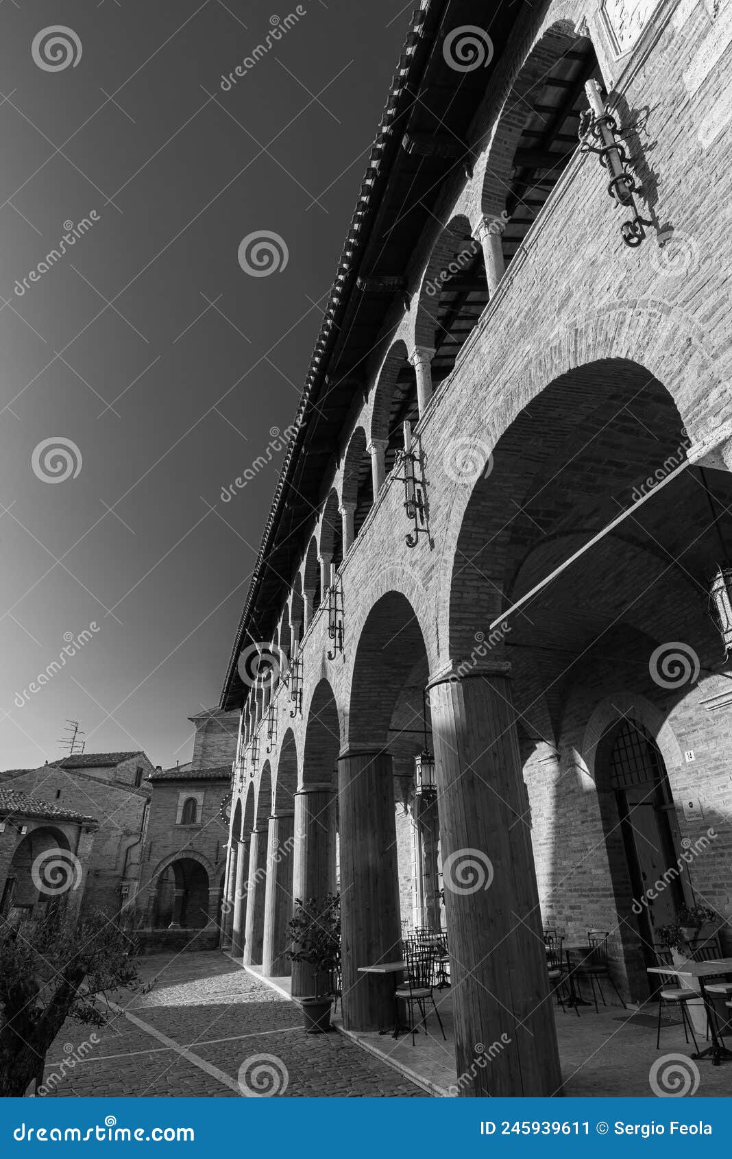 offida, ascoli piceno, marche. piazza del popolo, the town hall