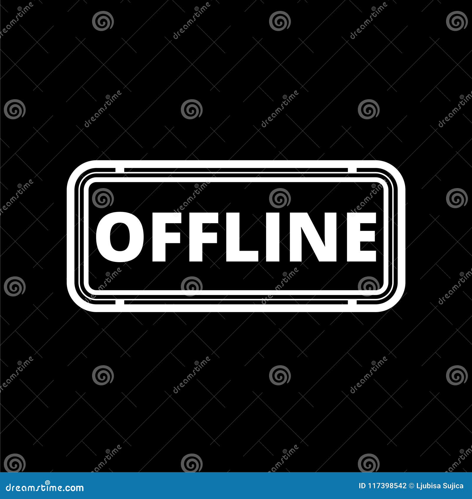 Offline Icon, Simple Vector Icon on Dark Background Stock Vector