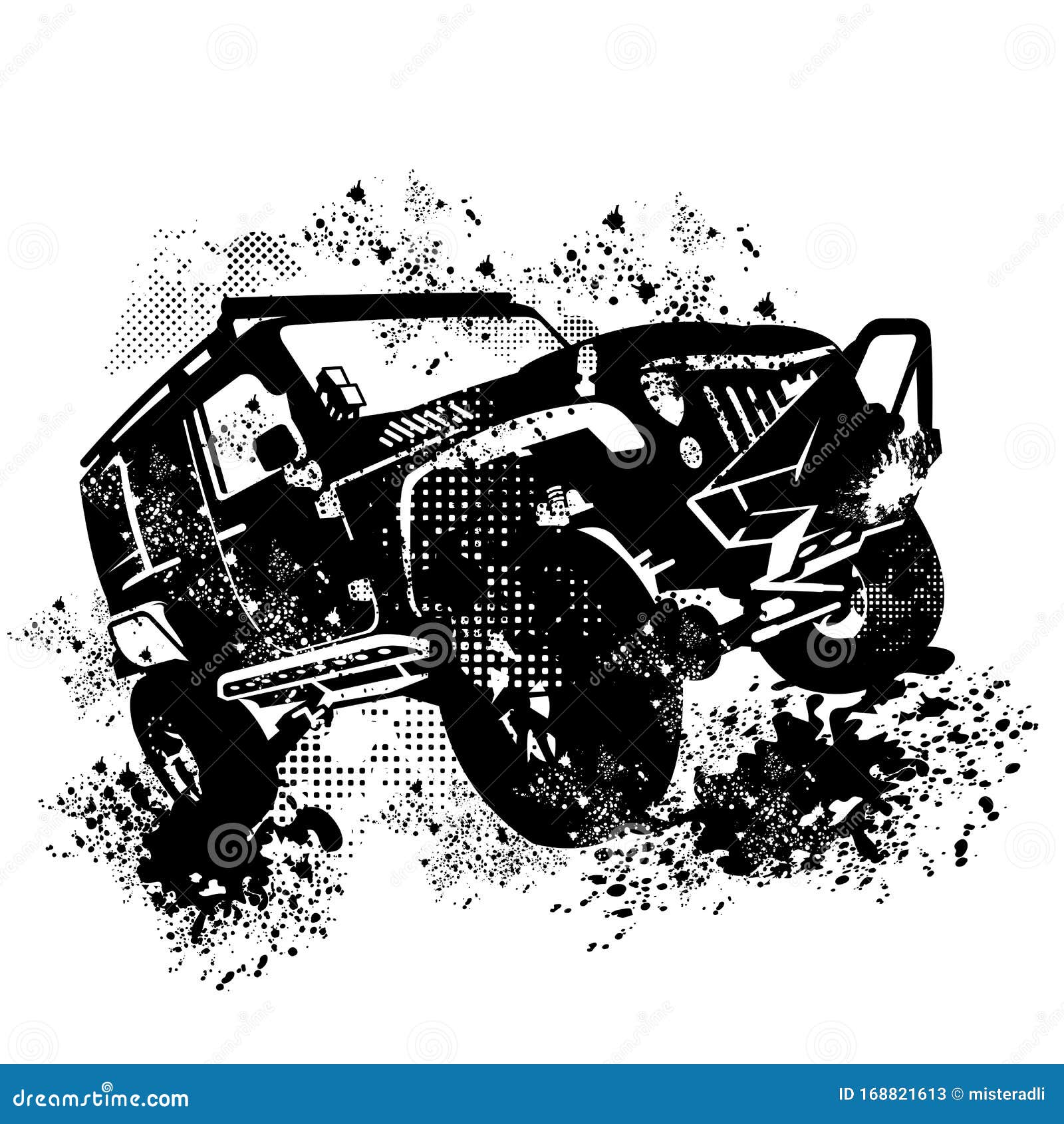 Offroad Jeep Grunge Effect stock vector. Illustration of pattern - 168821613