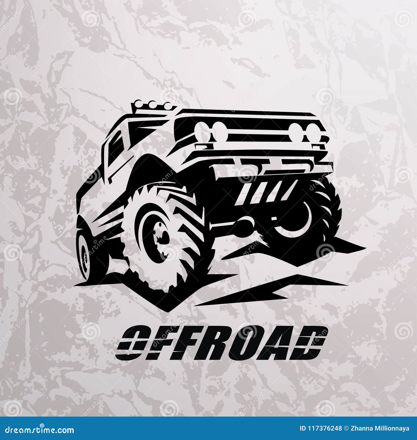 offroad suv car monochrome template for labels