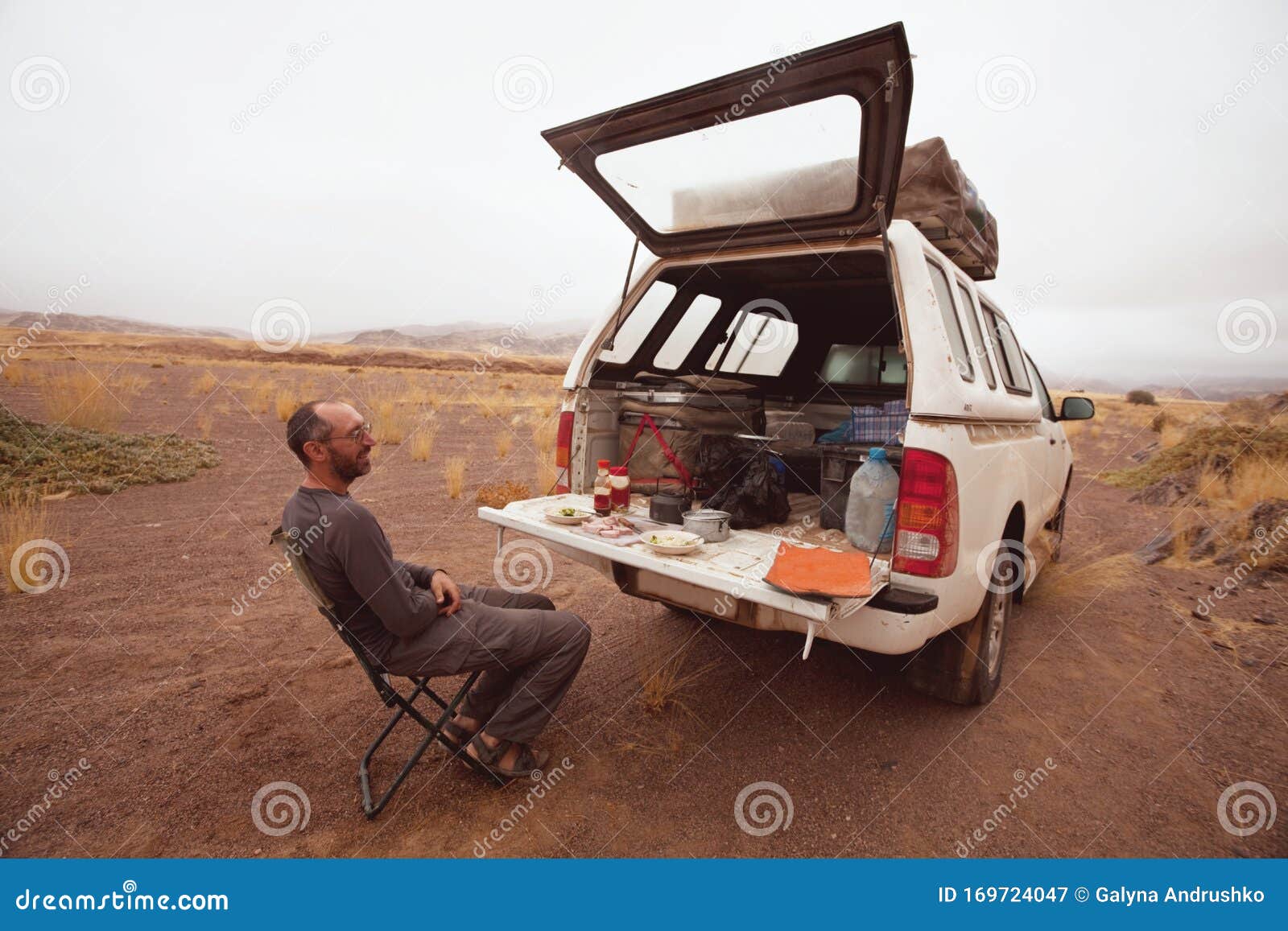 Camping in desert stock image. Image of african, vehicle 169724047