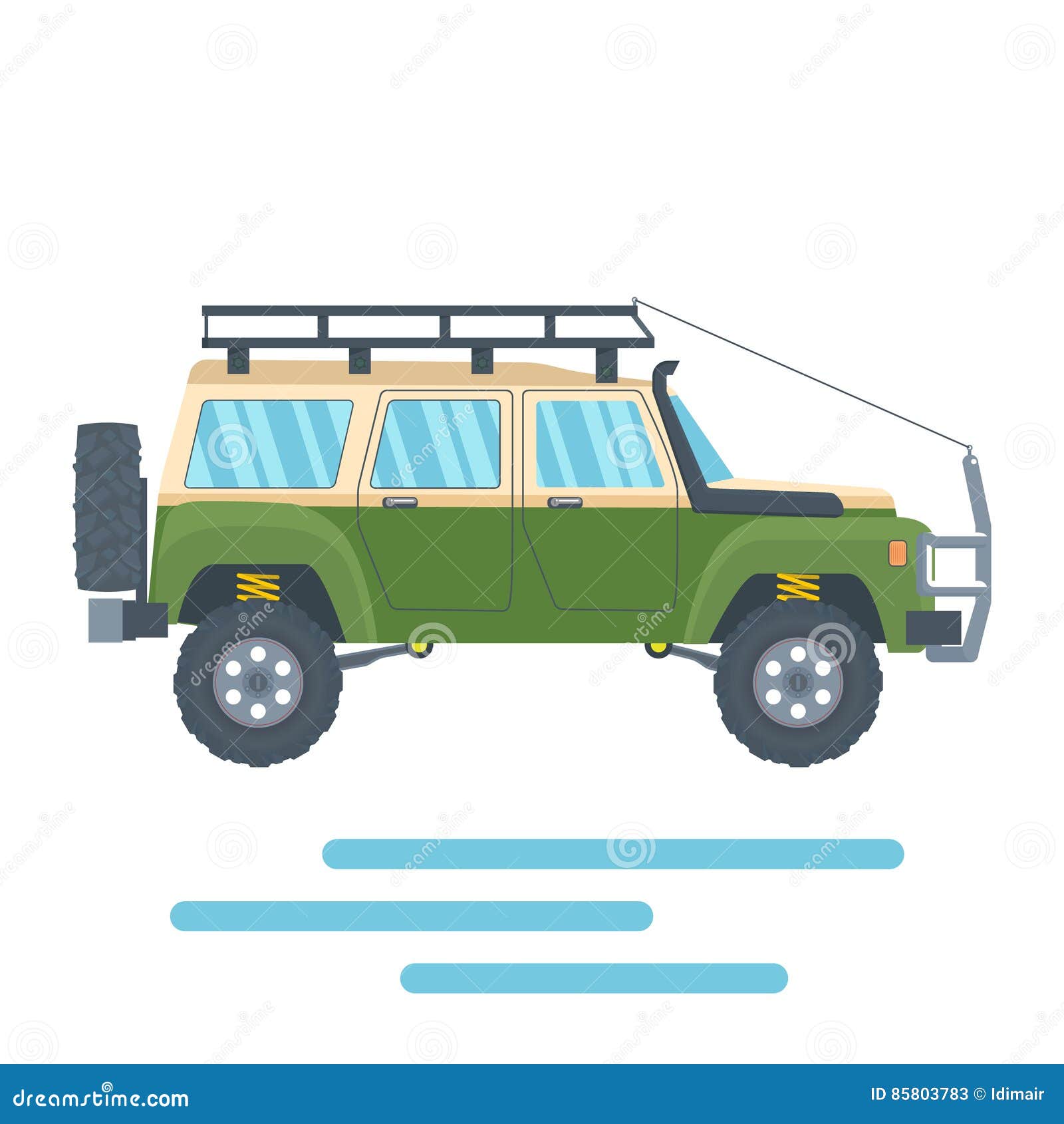 Cartoon Car Carries Box On Roof Stock Illustration 193163720