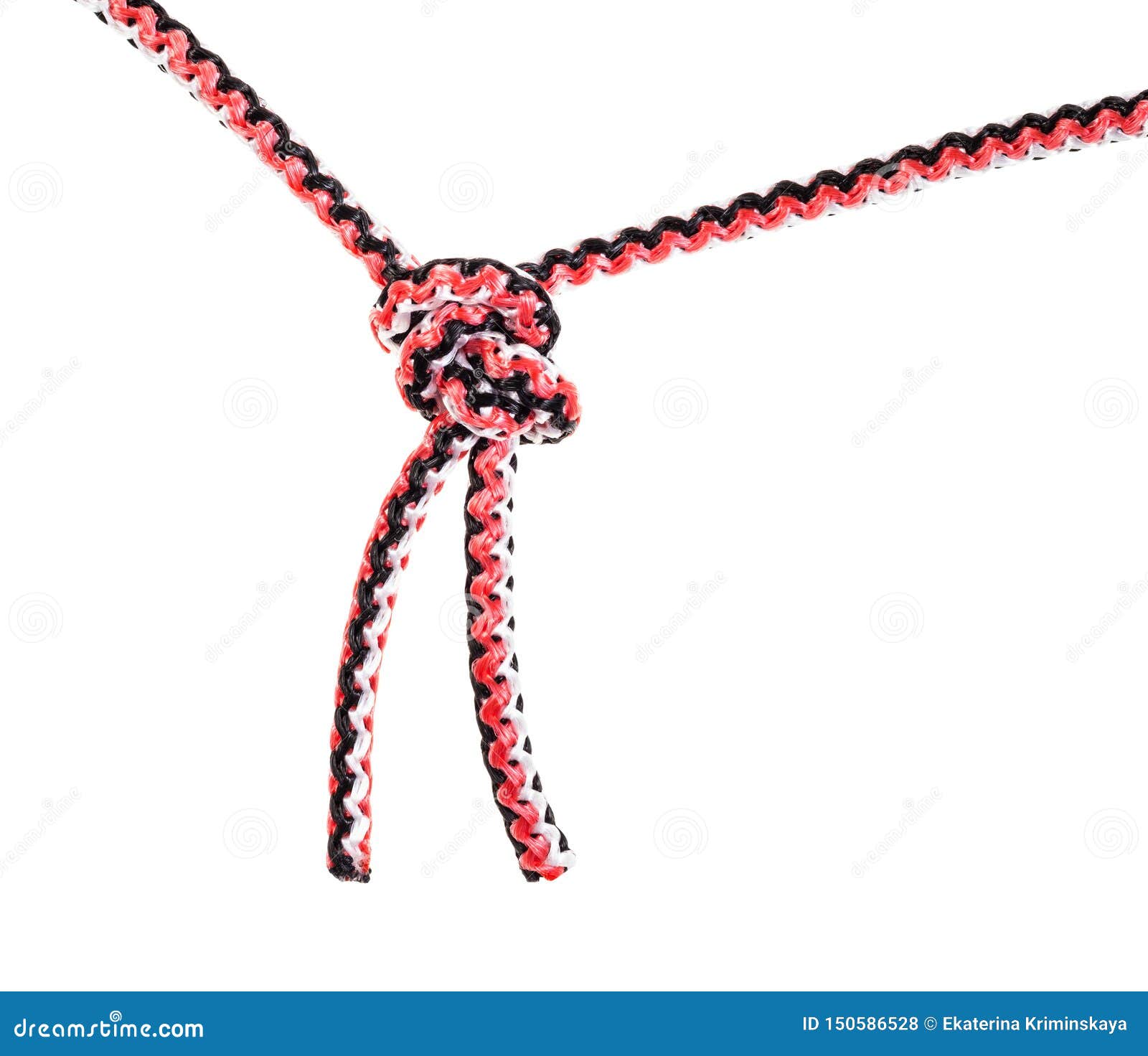offset overhand bend knot tied on synthetic rope