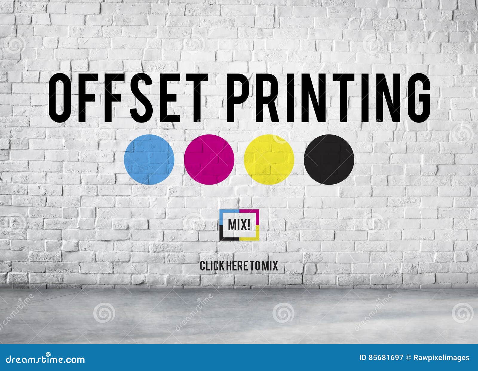 offset printing process cmyk cyan magenta yellow key concept