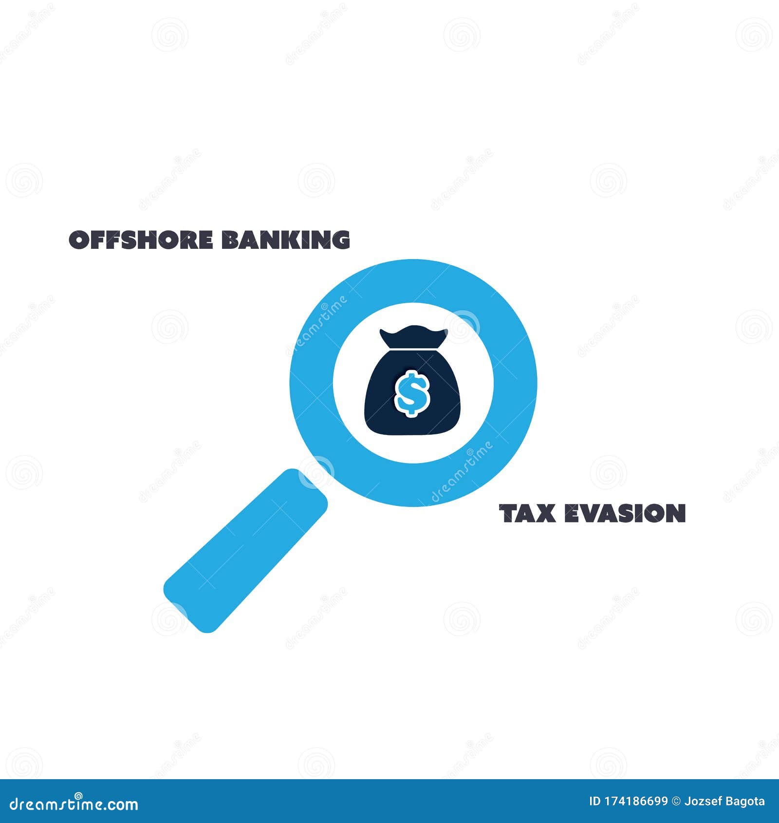 Offshore Banking and Tax Evasion Design Idea Stock Vector