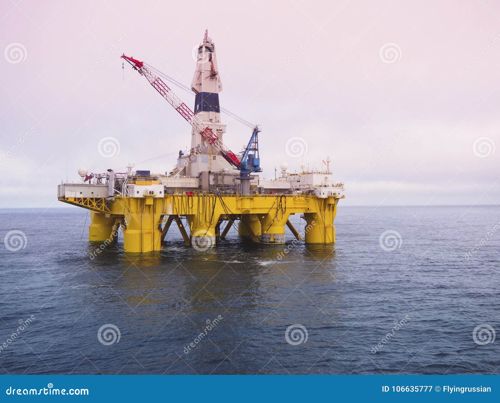 Offshore Drilling Rig in Gulf of Mexico, Petroleum Industry Stock Image