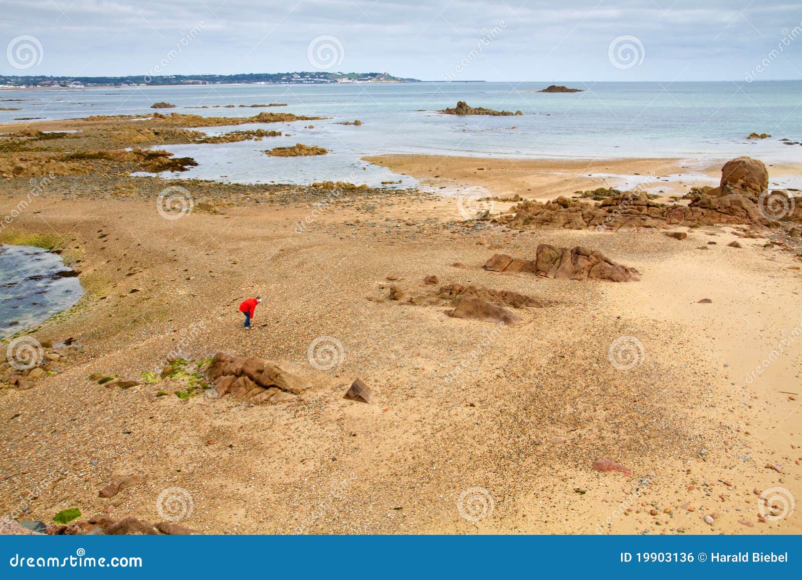 Offshore the Jersey, UK, Coast at Low Tide Stock Photo Image of