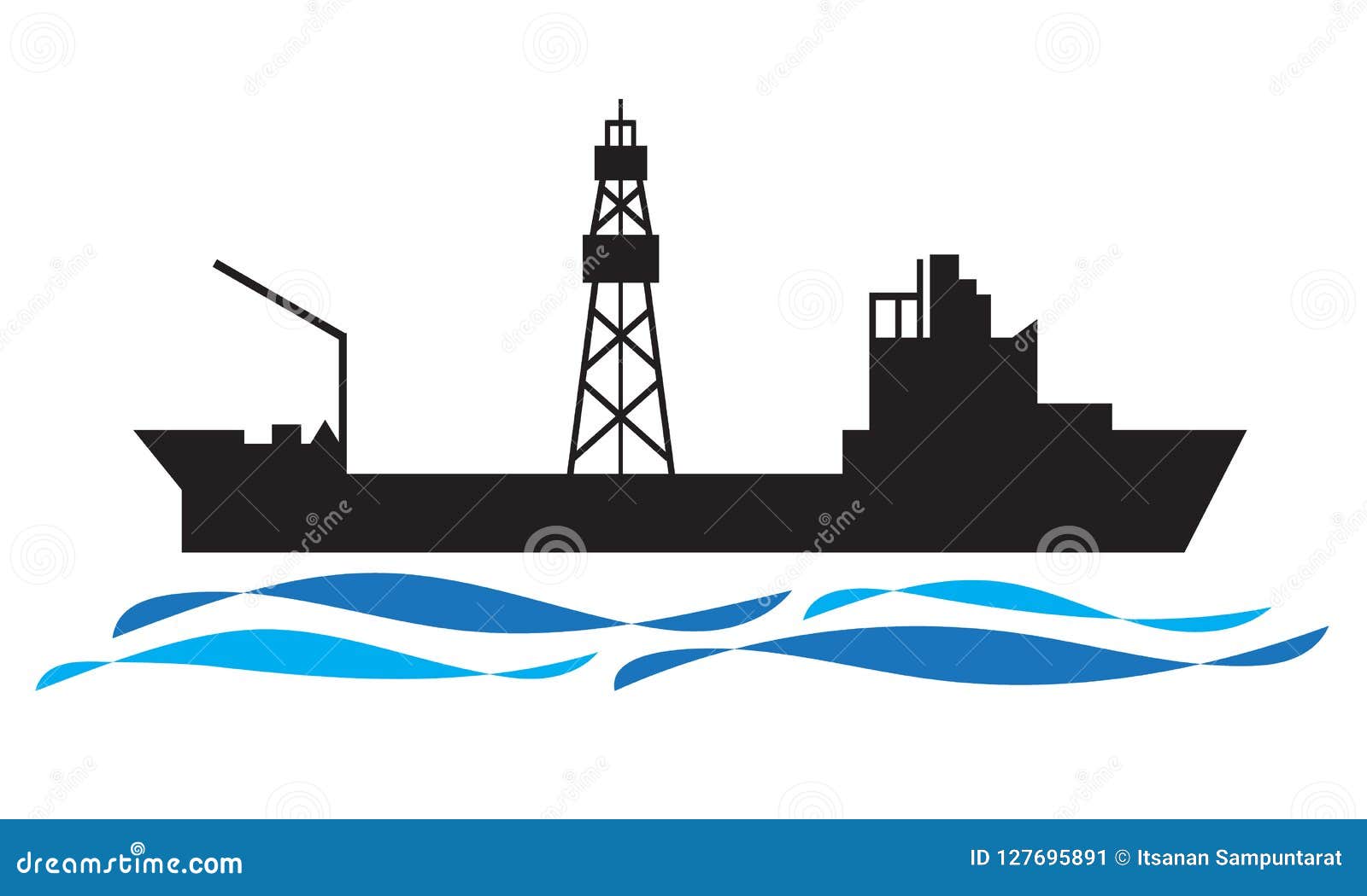 Drilling ship icon vector stock vector. Illustration of drillship 127695891