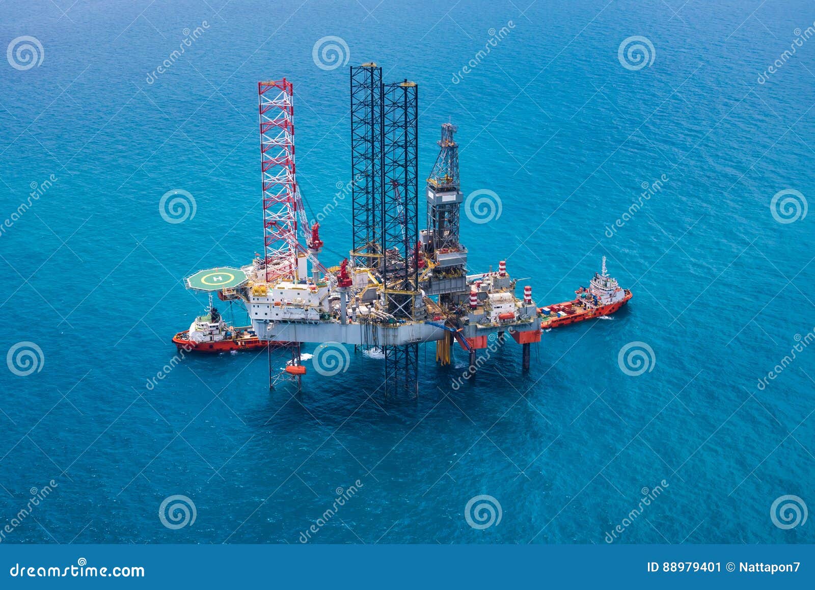 Offshore Oil Rig Drilling Platform. Stock Image - Image of ...