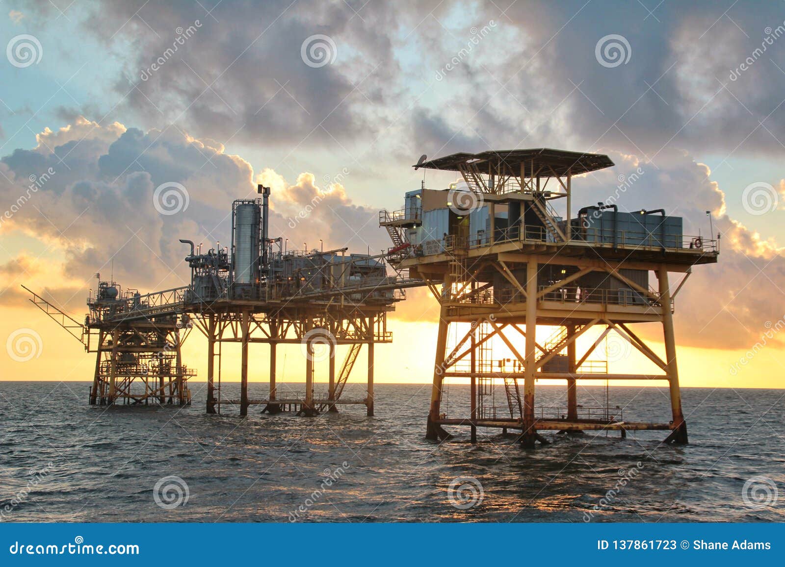 Offshore Petroleum Platform Stock Image - Image of clouds ...