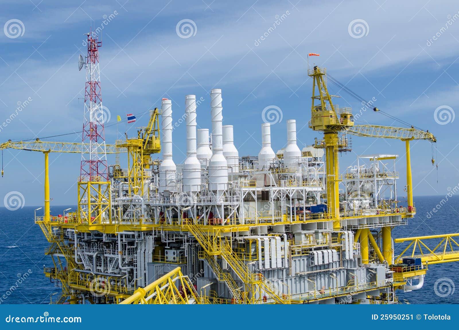 Offshore platform stock image. Image of power, clouds ...