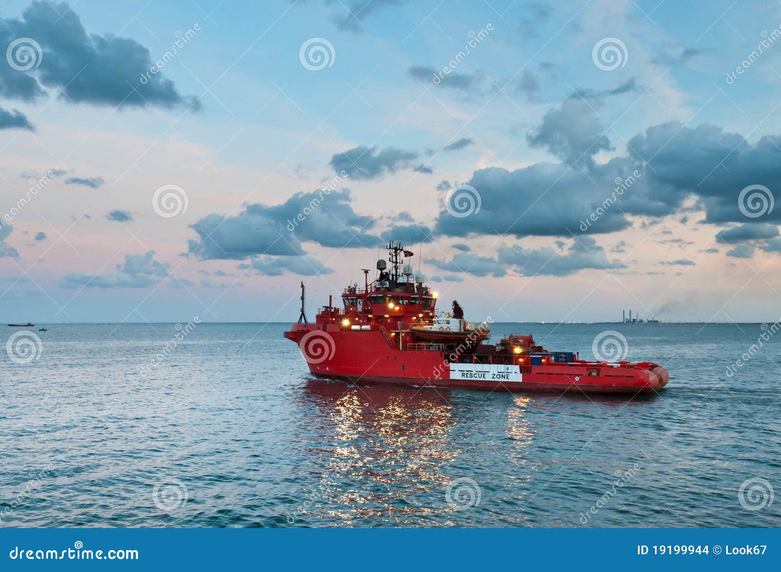 Offshore Rescue Vessel Sailing Out Stock Photo Image of boats