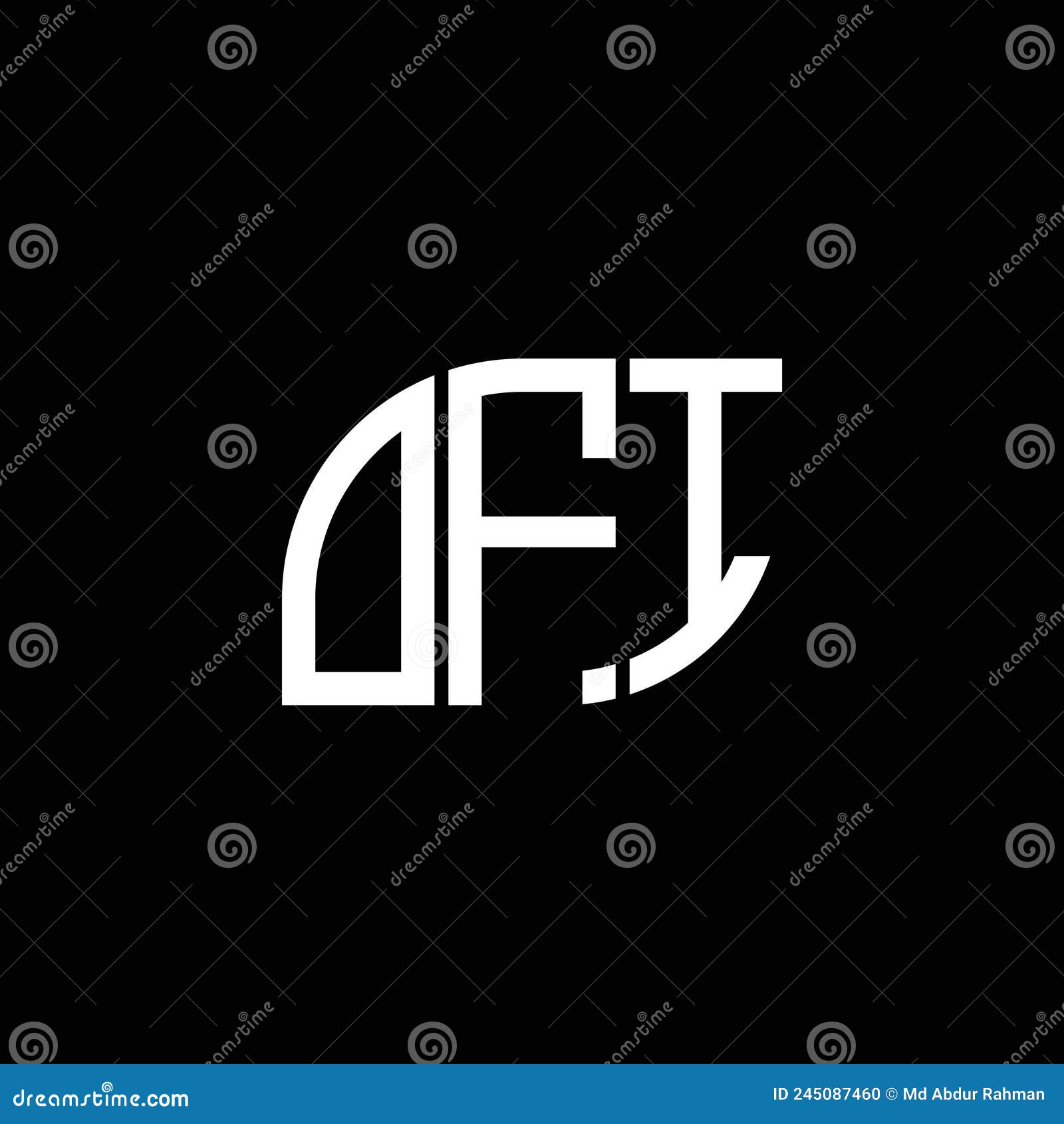 ofi letter logo  on black background. ofi creative initials letter logo concept. ofi letter 