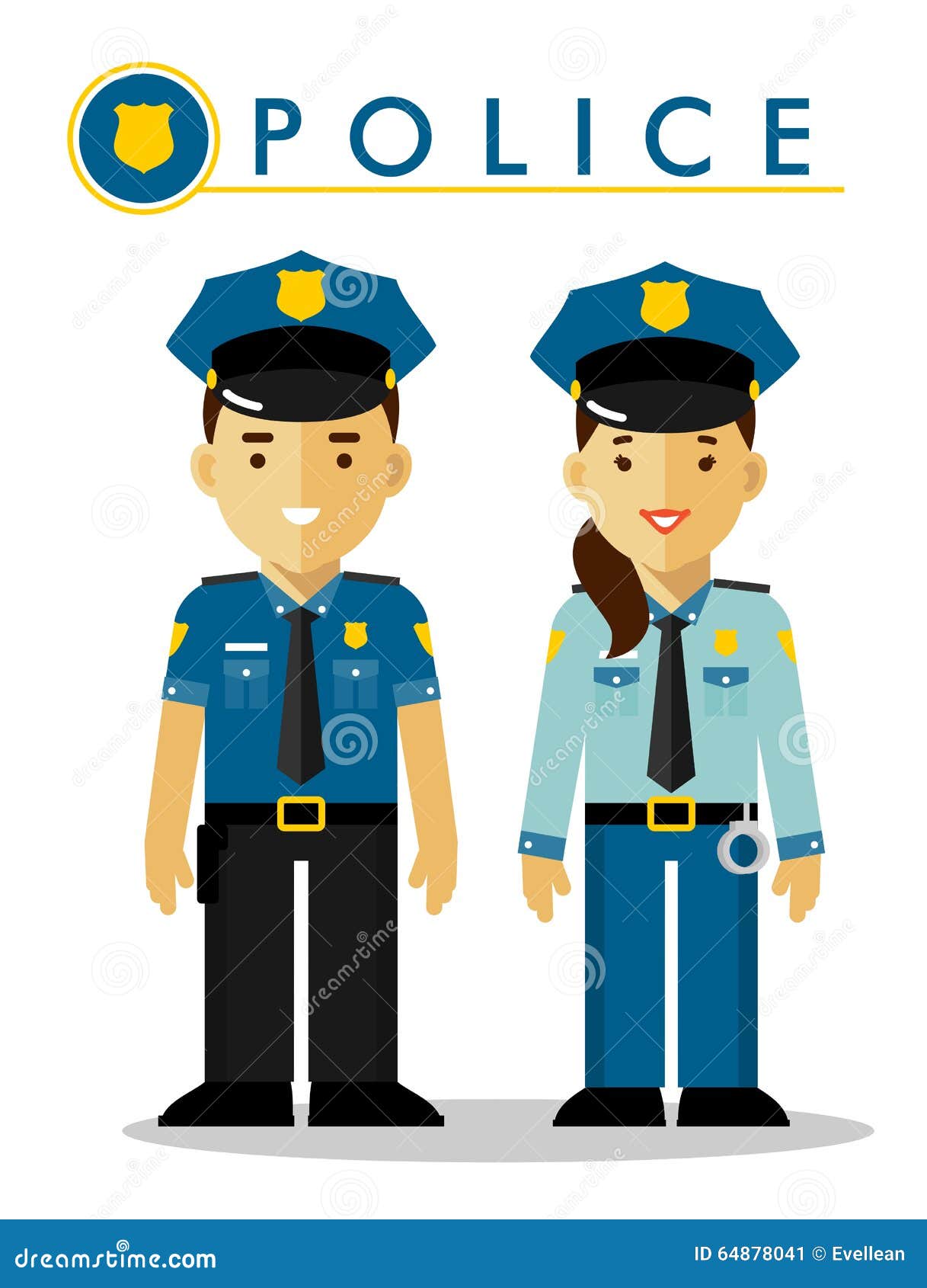 Oficial De Policía En Uniforme Ilustración del Vector - Ilustración de  profesional, hombre: 64878041