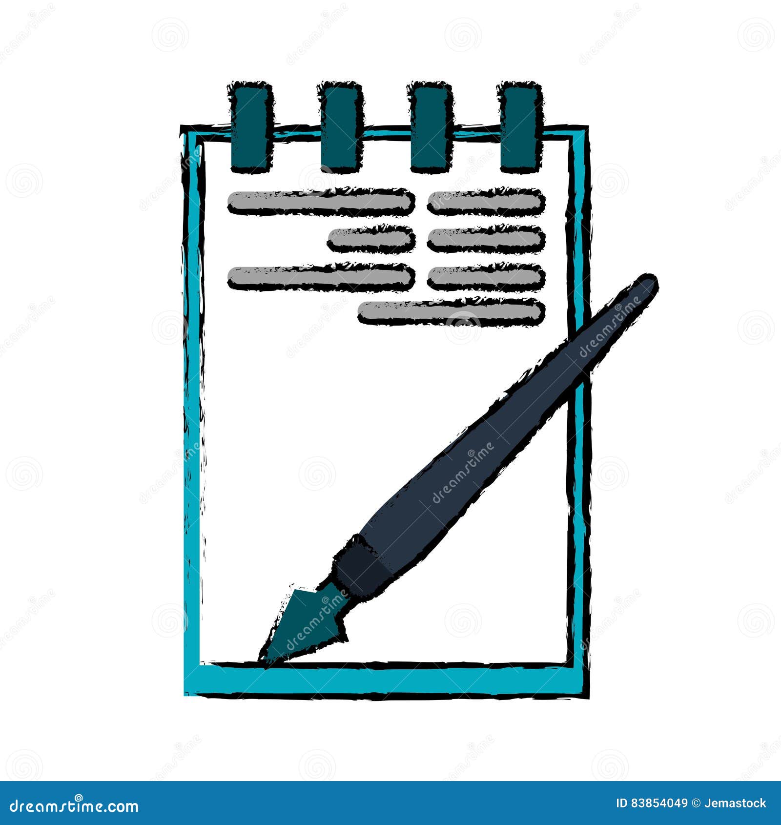 Oficina De La Escritura De La Pluma Del Papel De La Libreta Del Dibujo  Ilustración del Vector - Ilustración de estudio, cuaderno: 83854049