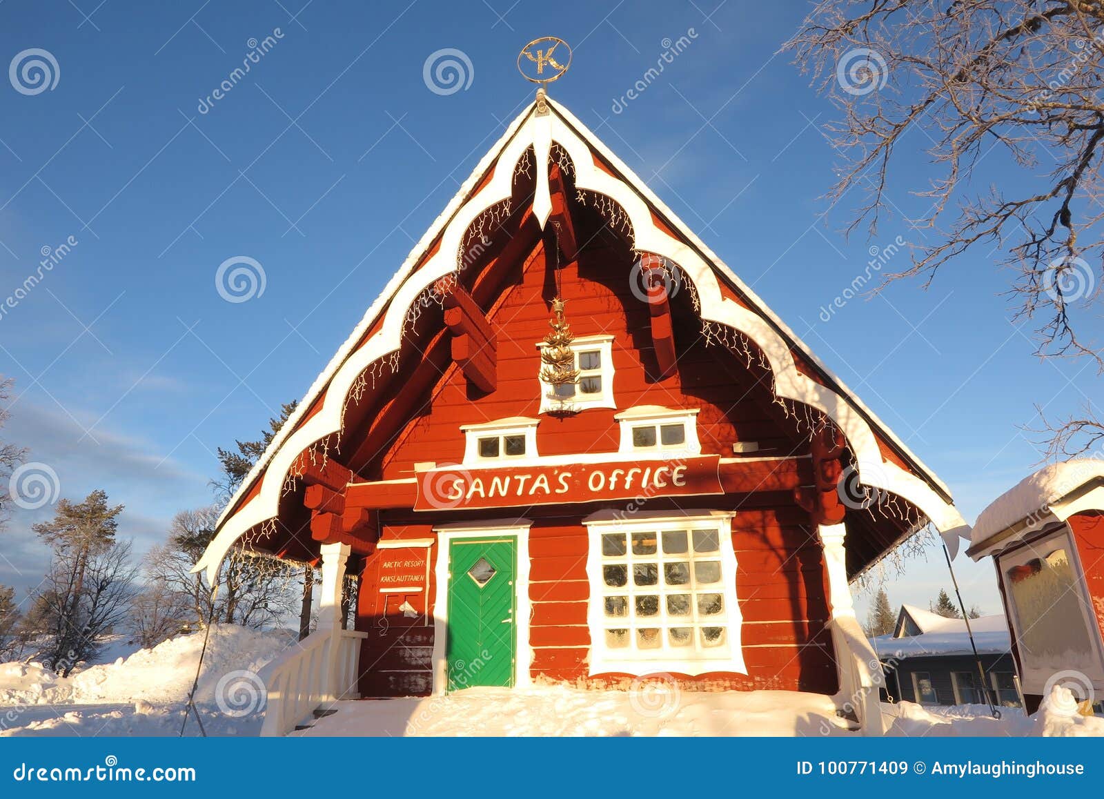 Oficina Del ` S De Papá Noel En Laponia, Finlandia Imagen de archivo  editorial - Imagen de turismo, recorrido: 100771409