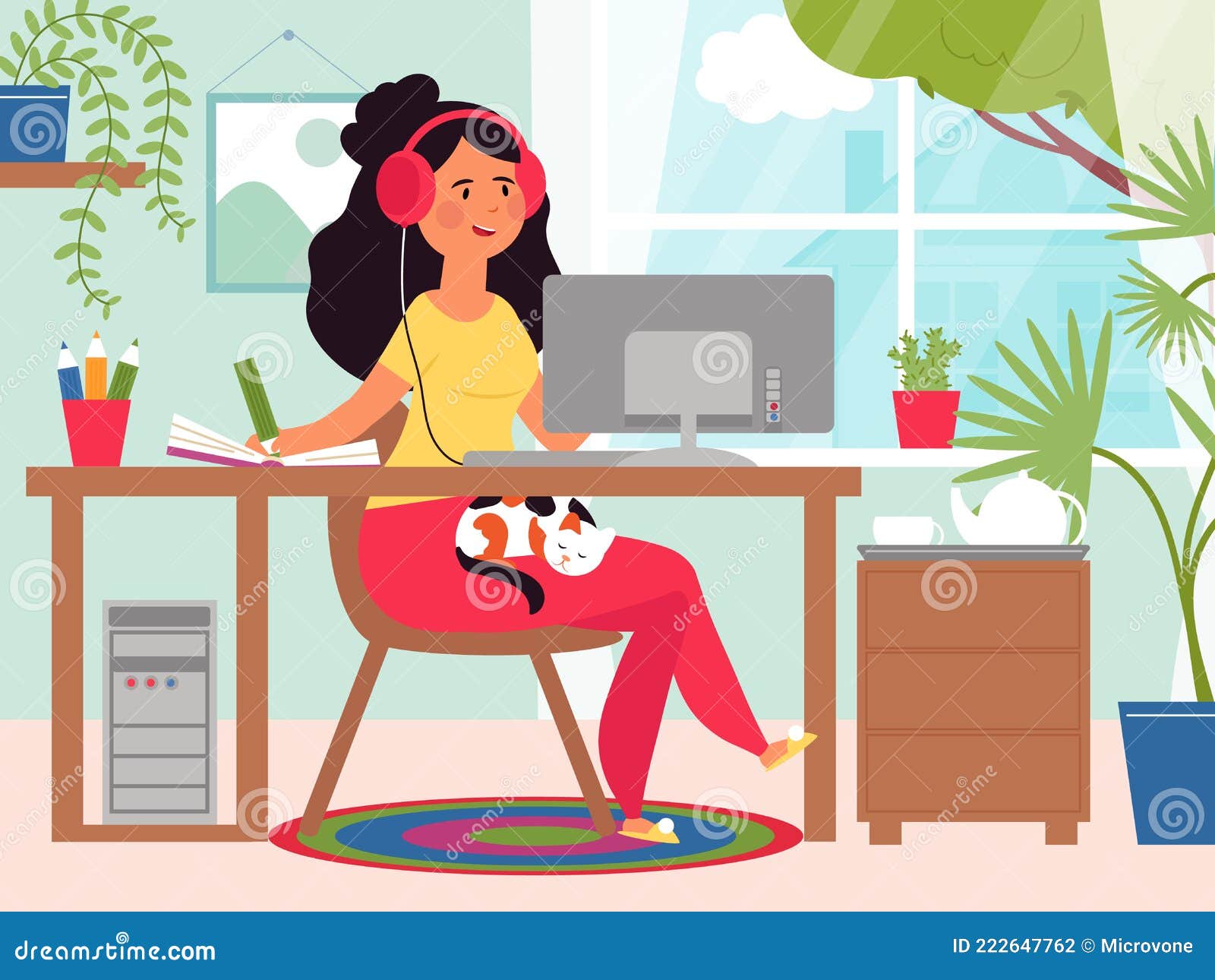 Oficina Principal. Dibujos Animados Mujeres Trabajadoras Empresarias Trabajo a Distancia. Mujeres Sentadas En La Educación En Líne Ilustración del Vector - Ilustración de casero, negocios: 222647762 Oficina Principal. Dibujos Animados Mujeres Trabajadoras Empresarias Trabajo a Distancia. Mujeres Sentadas En La Educación En Líne Ilustración del Vector - Ilustración de casero, negocios: 222647762