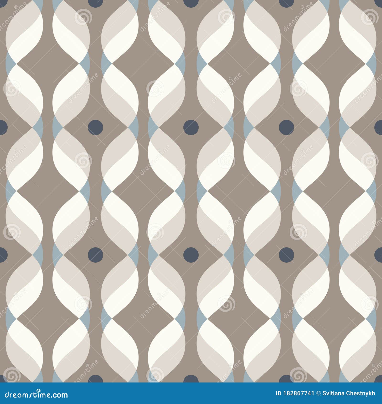 Ogee Seamless Vector Curved Pattern, Abstract Geometric Background. Mid ...