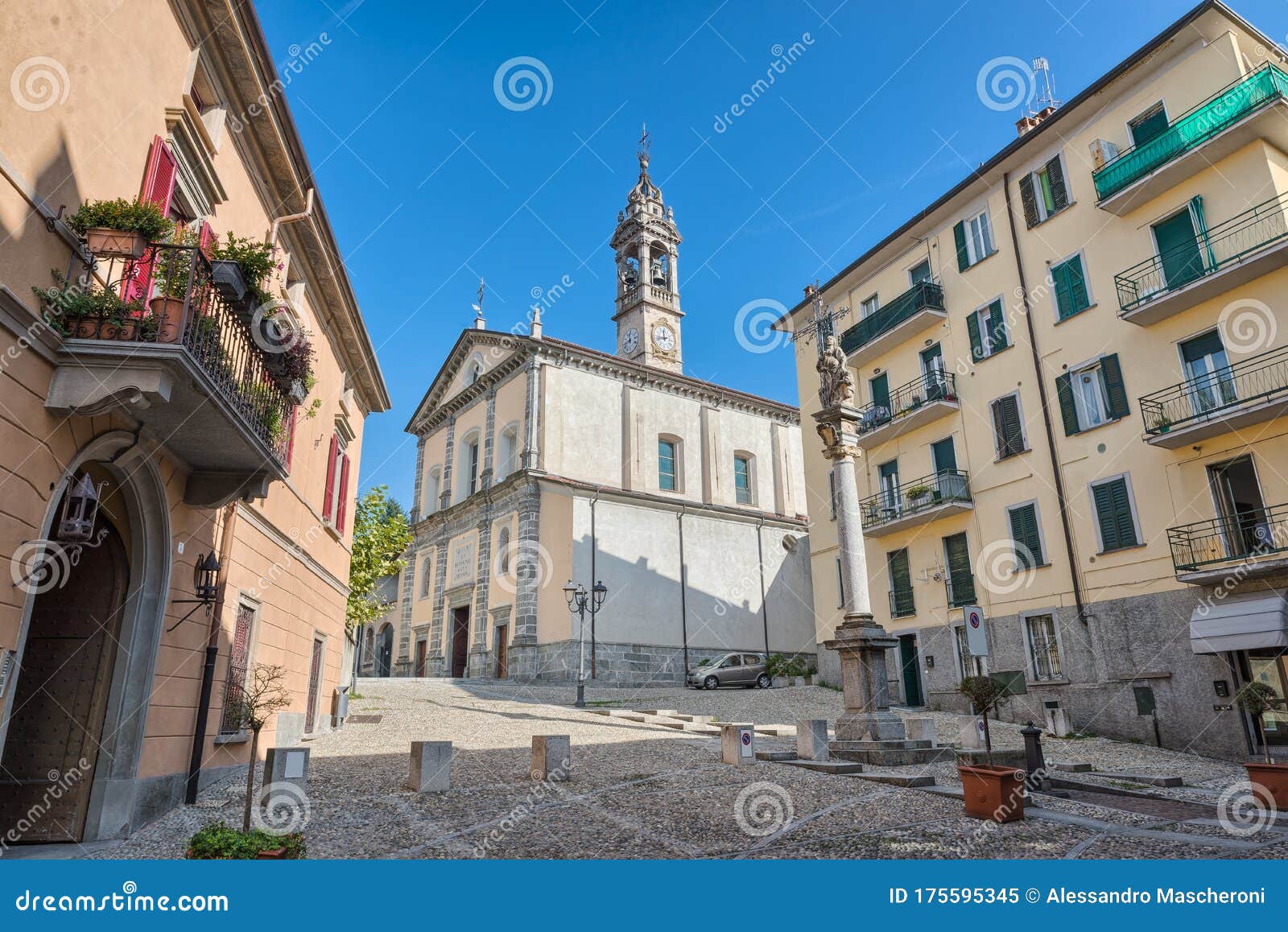 historic center of the town of oggiono, italy