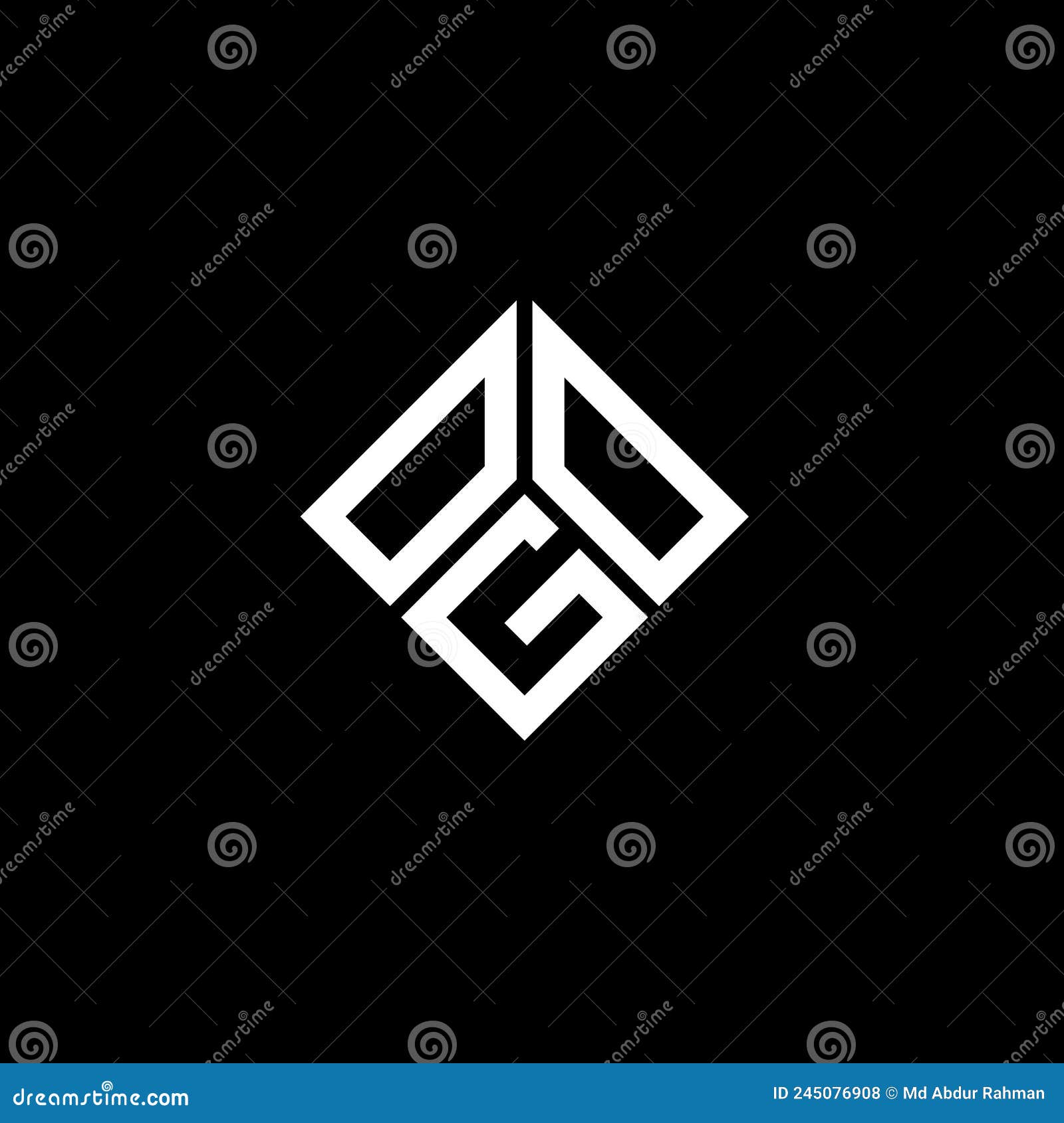 ogo letter logo  on black background. ogo creative initials letter logo concept. ogo letter 