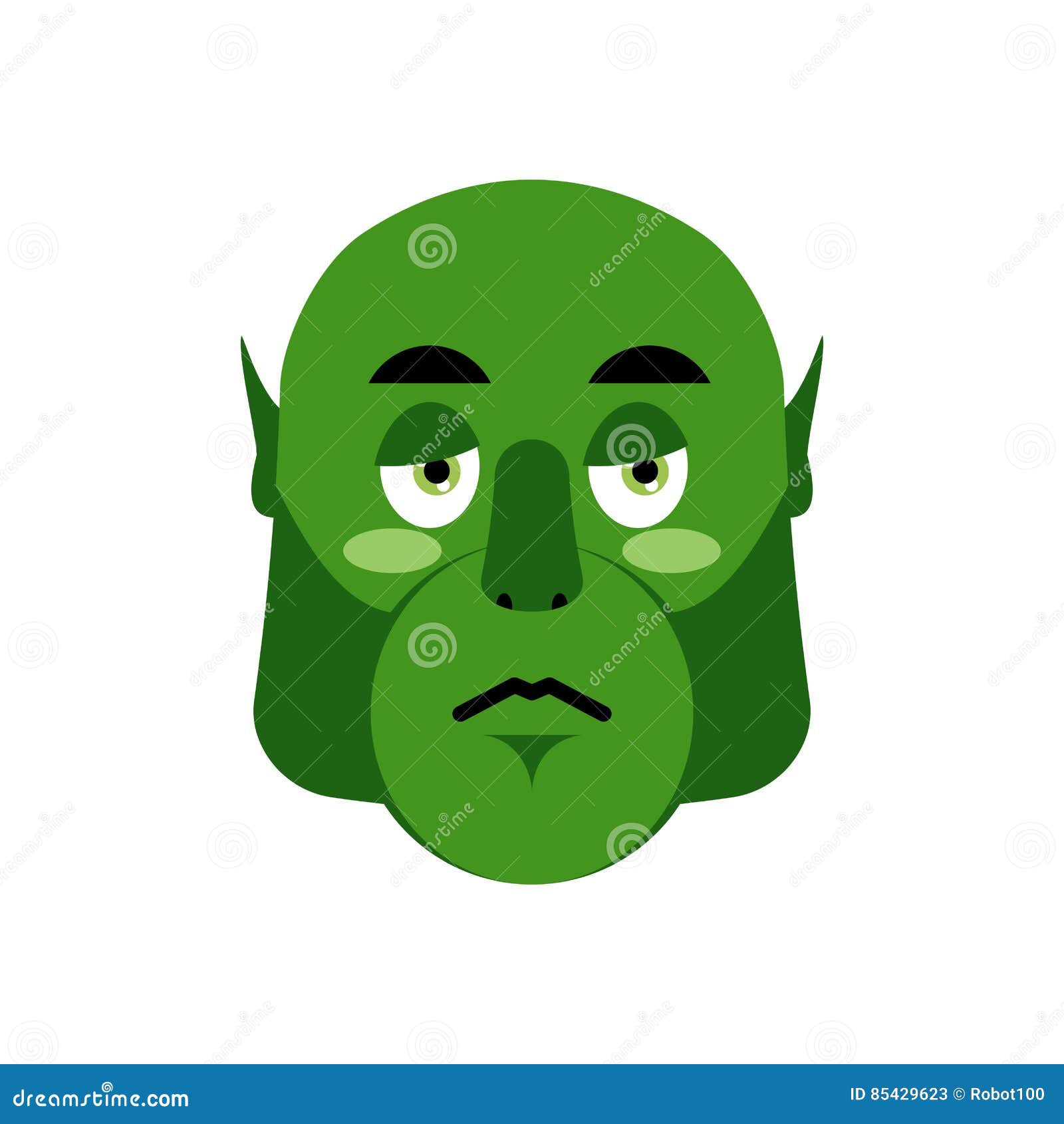 Ogre Sad Emoji. Goblin Sorrowful Emotion Isolated Stock Vector -  Illustration of ball, creature: 85429623