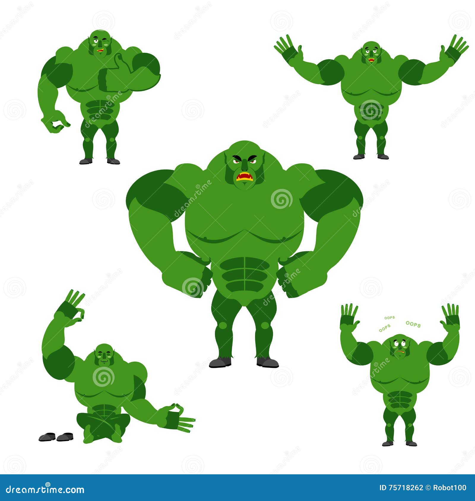 Ogre Sad Emoji Goblin Sorrowful Emotion Isolated Green Monster