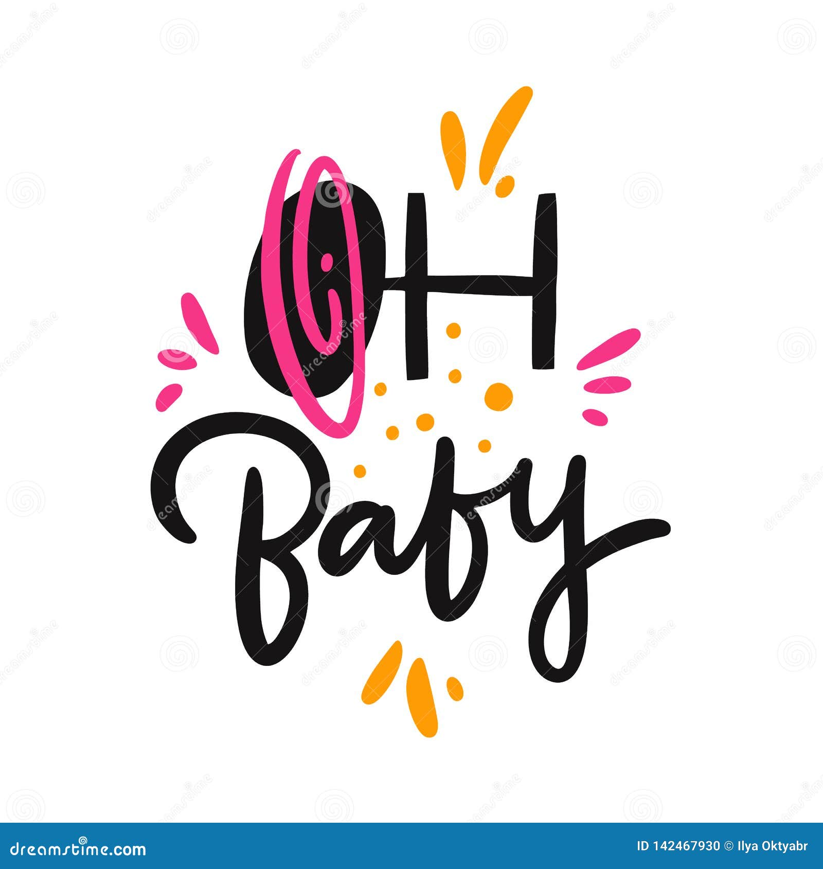 Download Oh, Baby Hand Drawn Vector Lettering Phrase. Modern ...