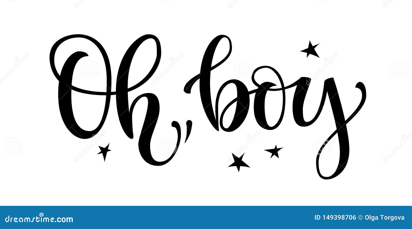 Download Oh, Boy Logo Quote. Baby Shower Hand Drawn Modern Brush ...