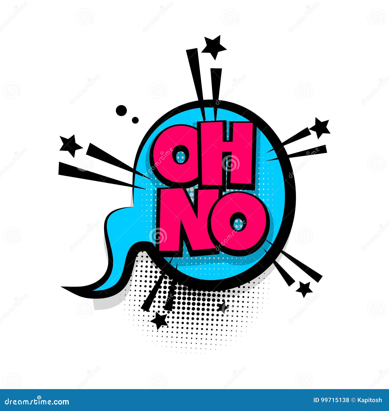 Comic Text Phrase Pop Art Oh No Stock Vector - Illustration of sound