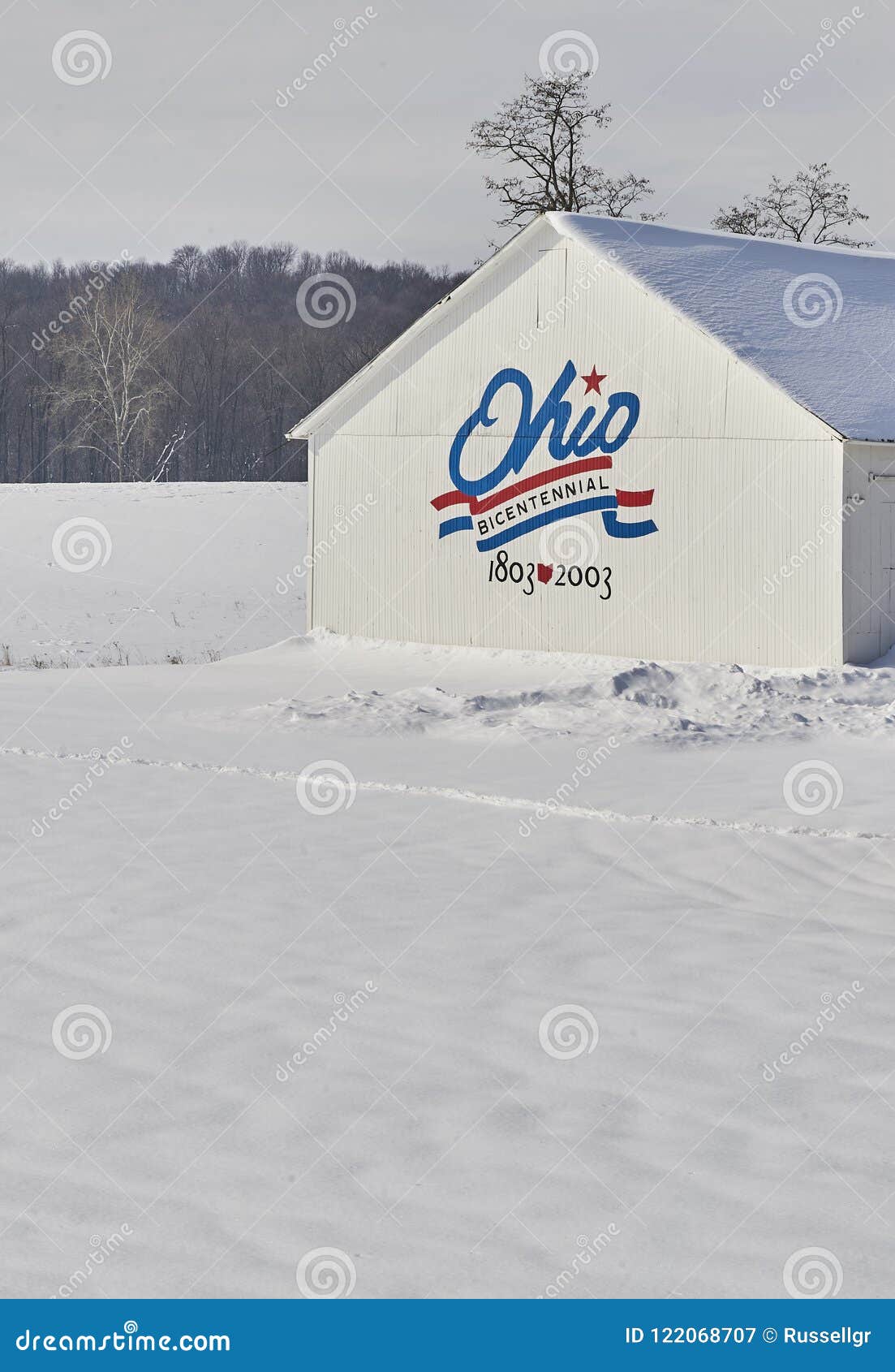 Ohio Bicentennial Logo 18032003 on Barn Editorial Photography Image