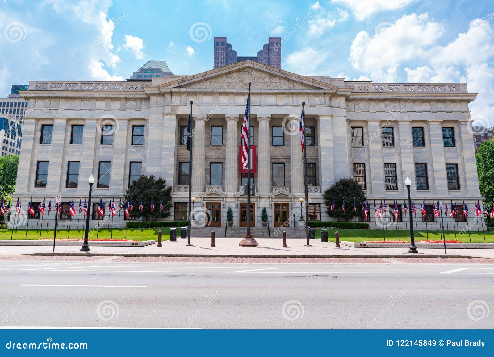 Ohio Capital Building stock image. Image of flags, white 122145849
