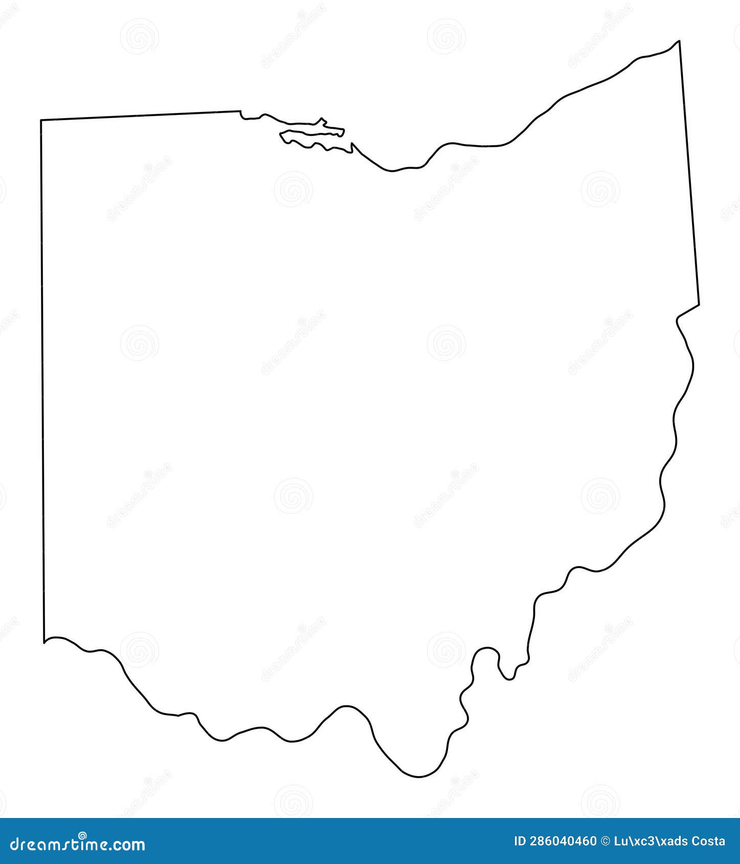 Ohio map outline stock vector. Illustration of multimedia - 286040460