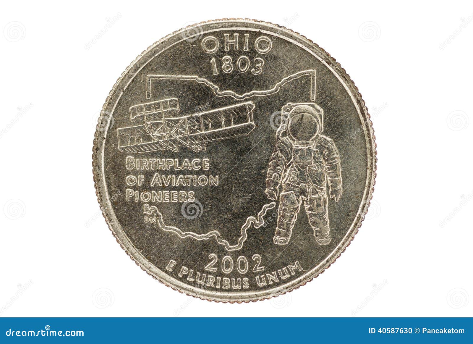 Ohio State Quarter Coin stock photo. Image of reverse 40587630