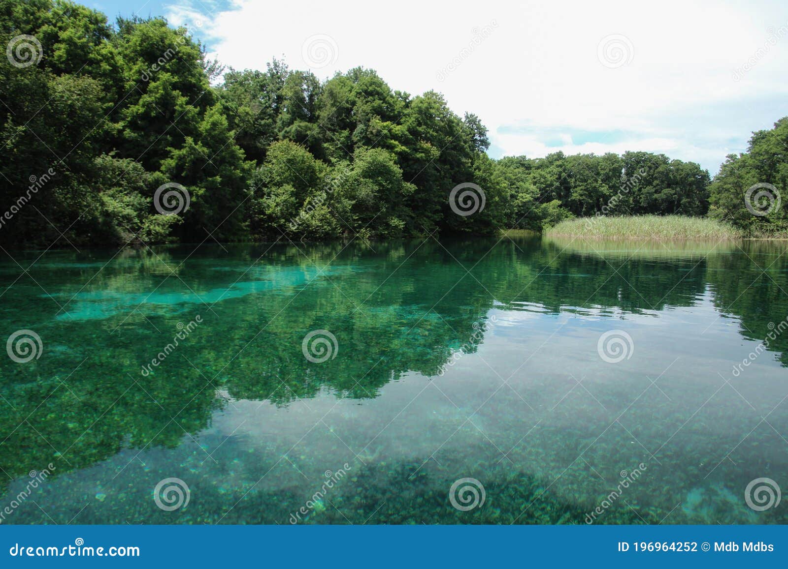 ohrid - macedonia. saint naum springs black drin river near ohrid lake. ohrid, macedonia