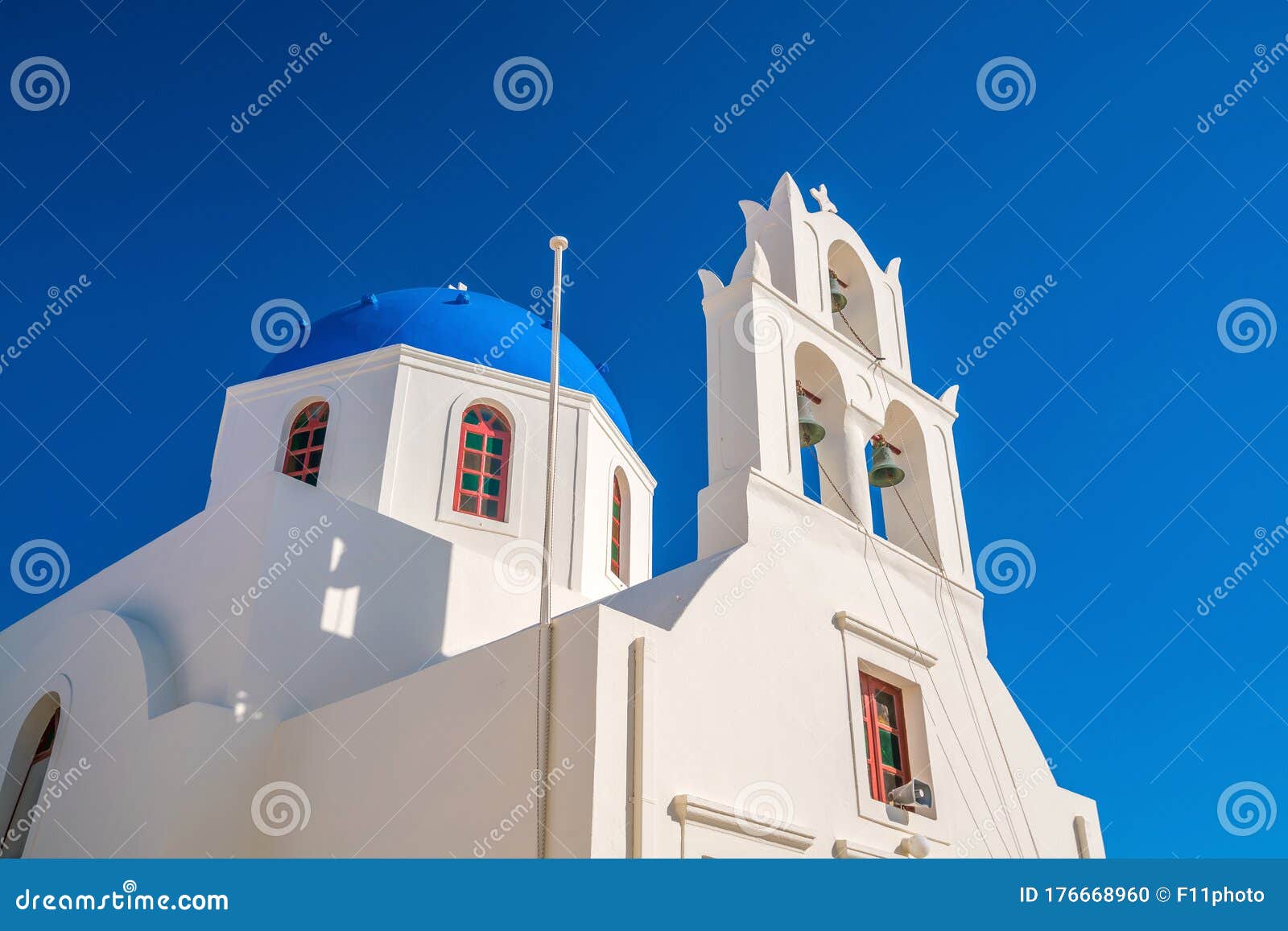 Oia Town Cityscape at Santorini Island in Greece Stock Photo - Image of ...