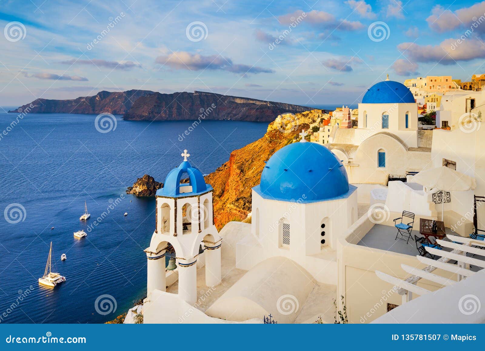 Oia Town on Santorini Island, Greece Stock Image - Image of blue, greek ...