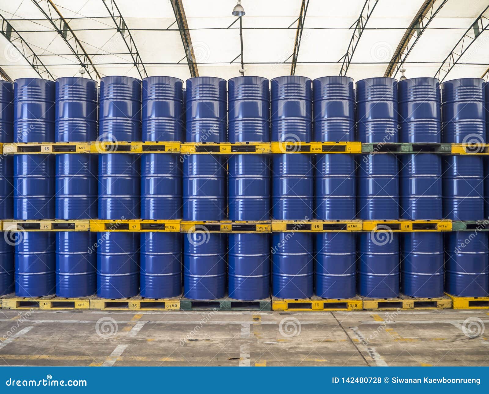 oil barrels or chemical drums stacked up