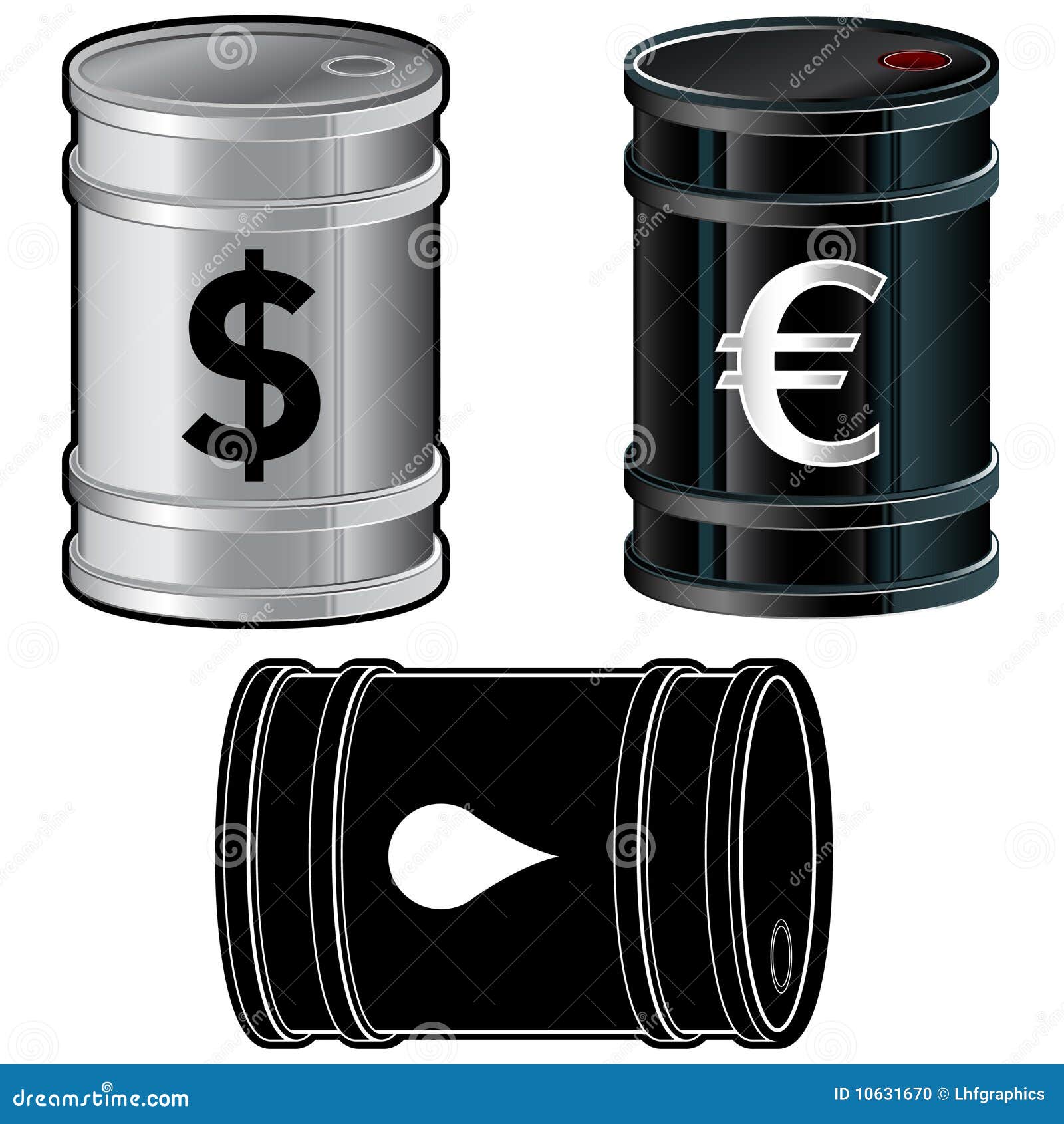 oil barrels with currency s