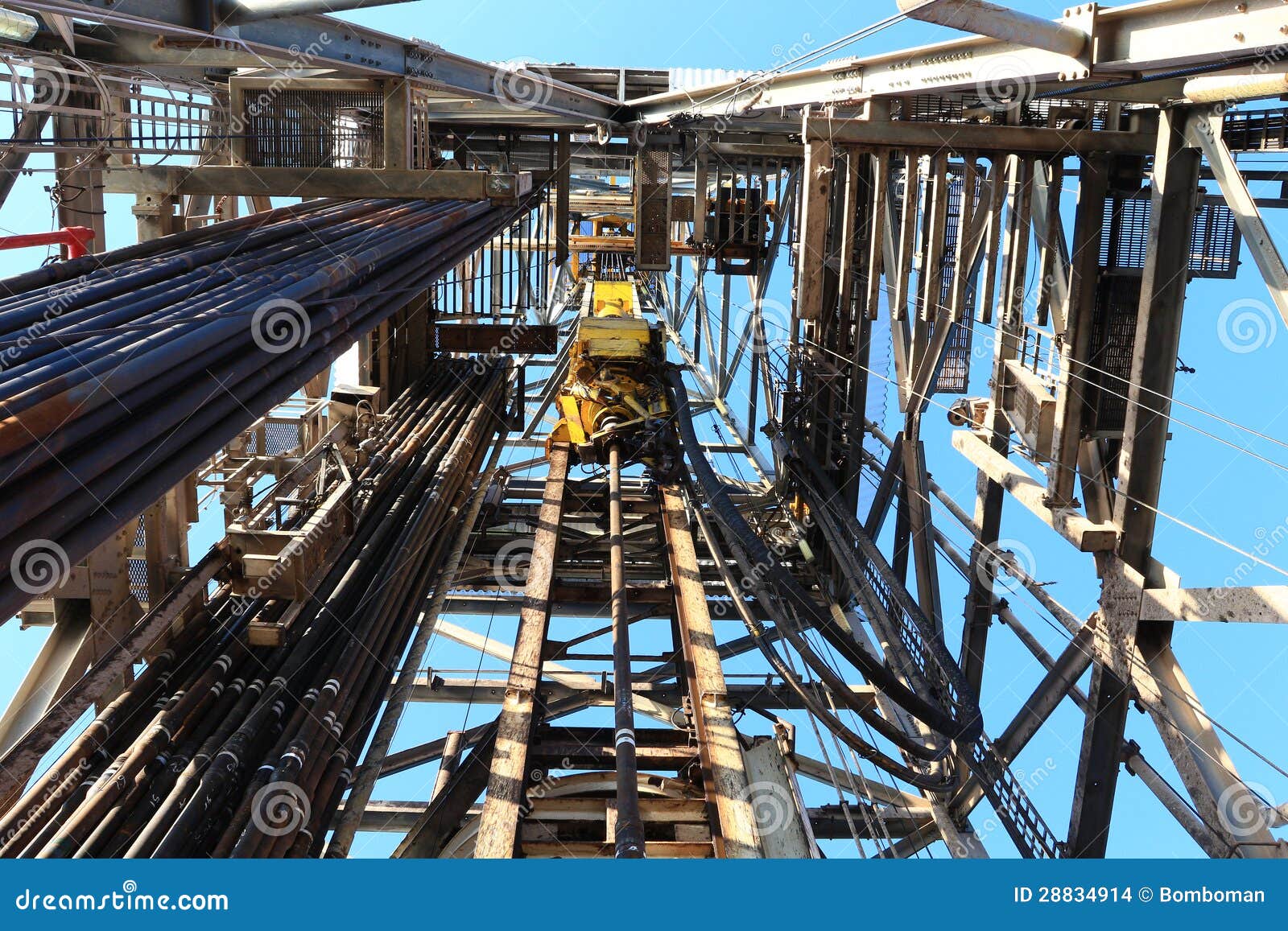 Oil Drilling Derrick with Top Drive Stock Photo Image of dolly