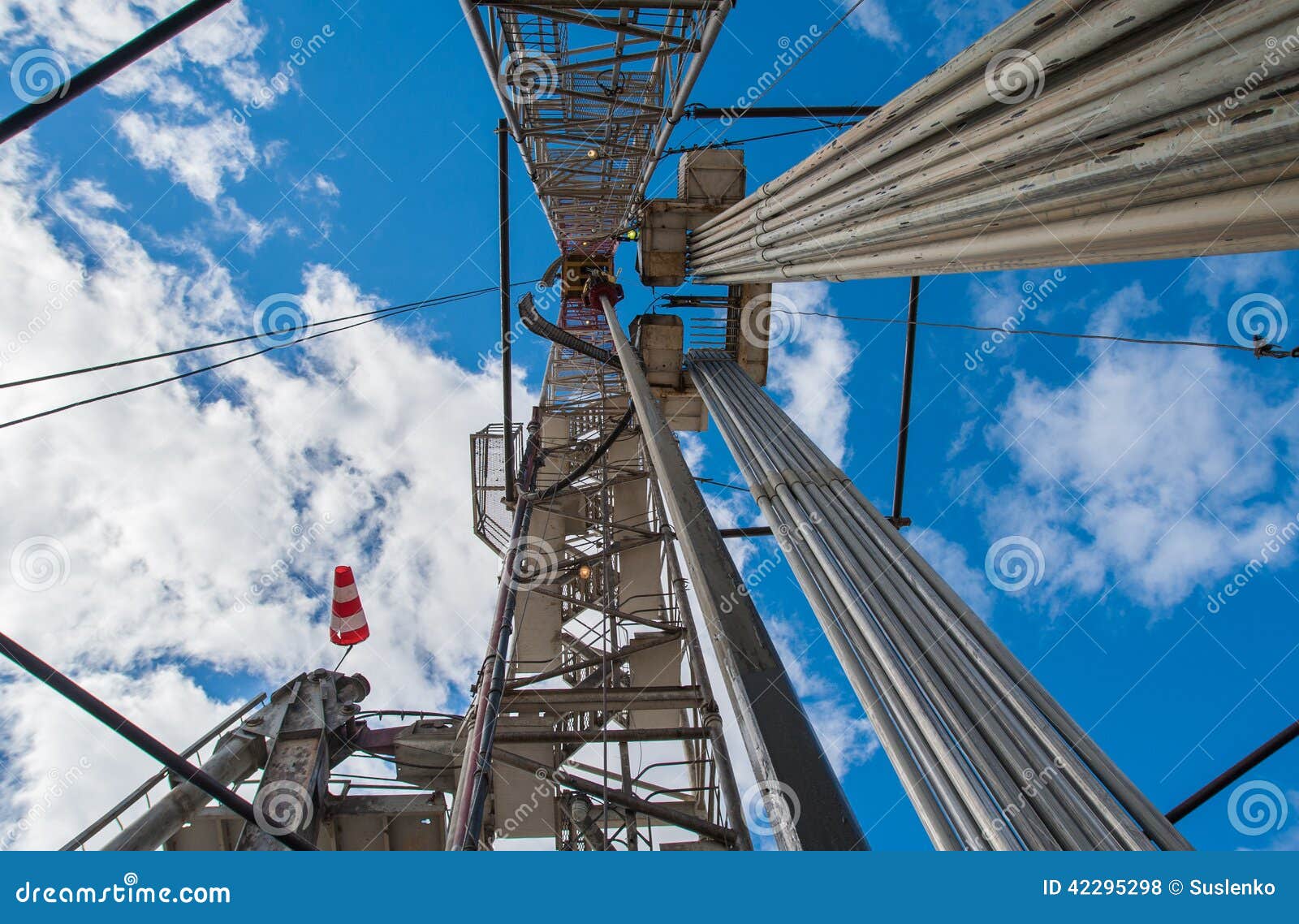 Oil Drilling Rig on a Background of Blue Sky Stock Photo - Image of ...