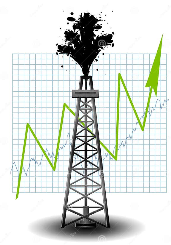 Oil Drilling Rig with Chart Arrow Stock Illustration Illustration of drill, costs 4882640
