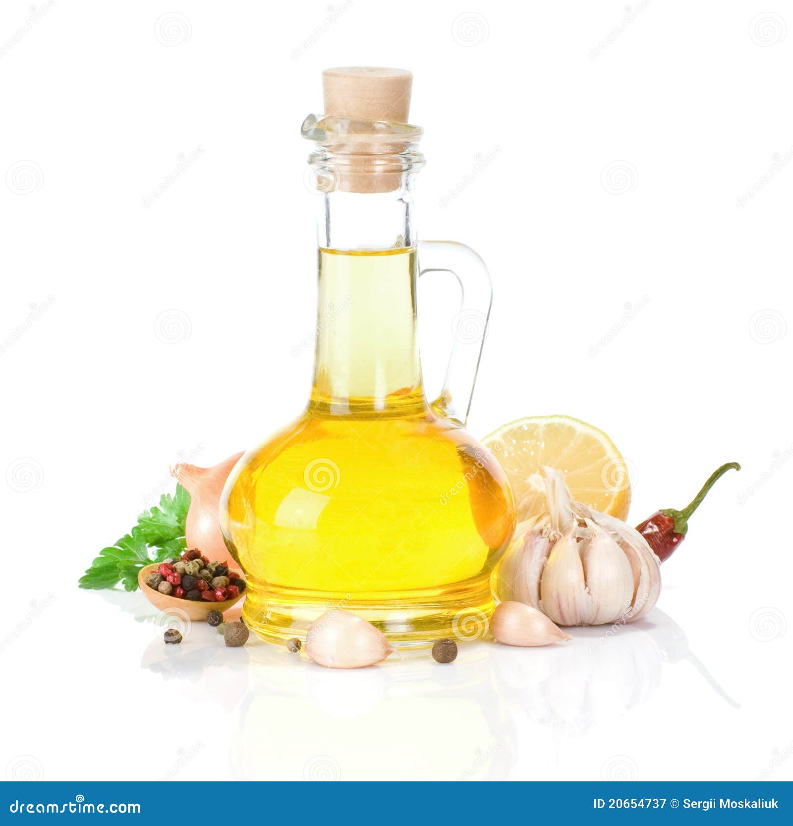 Oil and Food Ingredients on White Stock Image Image of nature