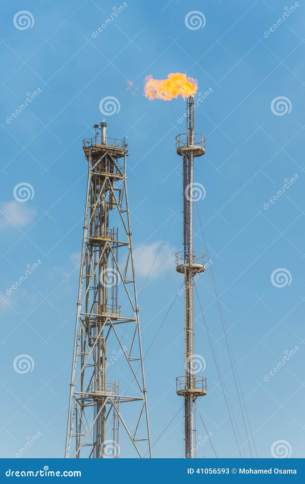Oil and Gas Flare stock image. Image of engineering, petroleum 41056593