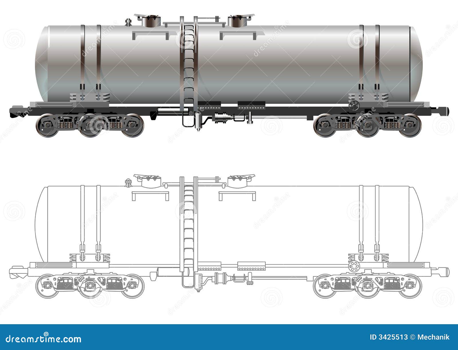 Oil / gasoline tanker car stock vector. Illustration of clip 3425513