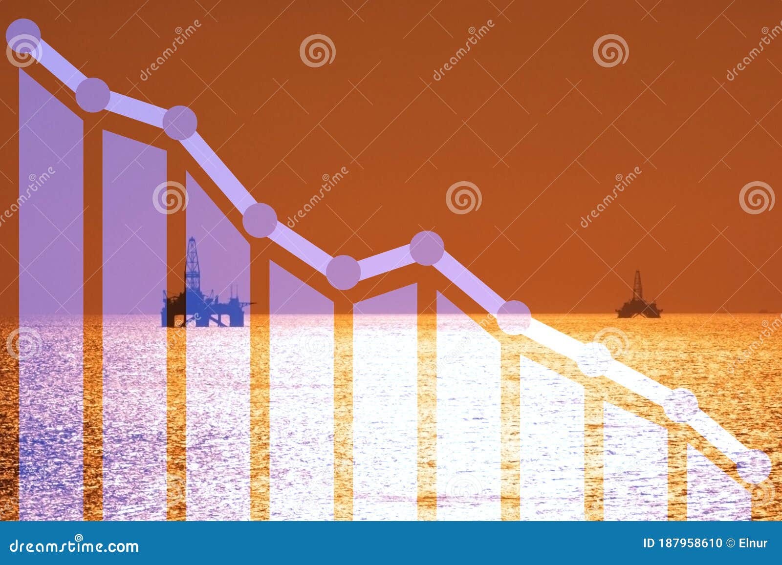 Oil Industry Decline Concept with Chart Stock Photo Image of economics, inflation 187958610