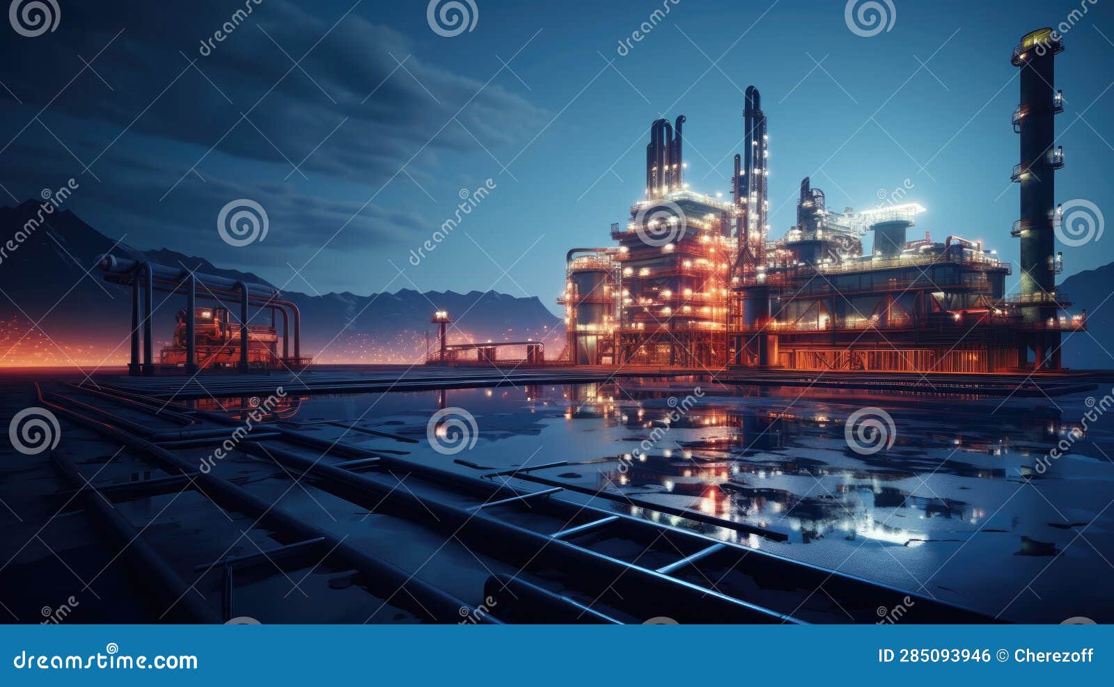The Petroleum Industry of the Future Stock Illustration Illustration