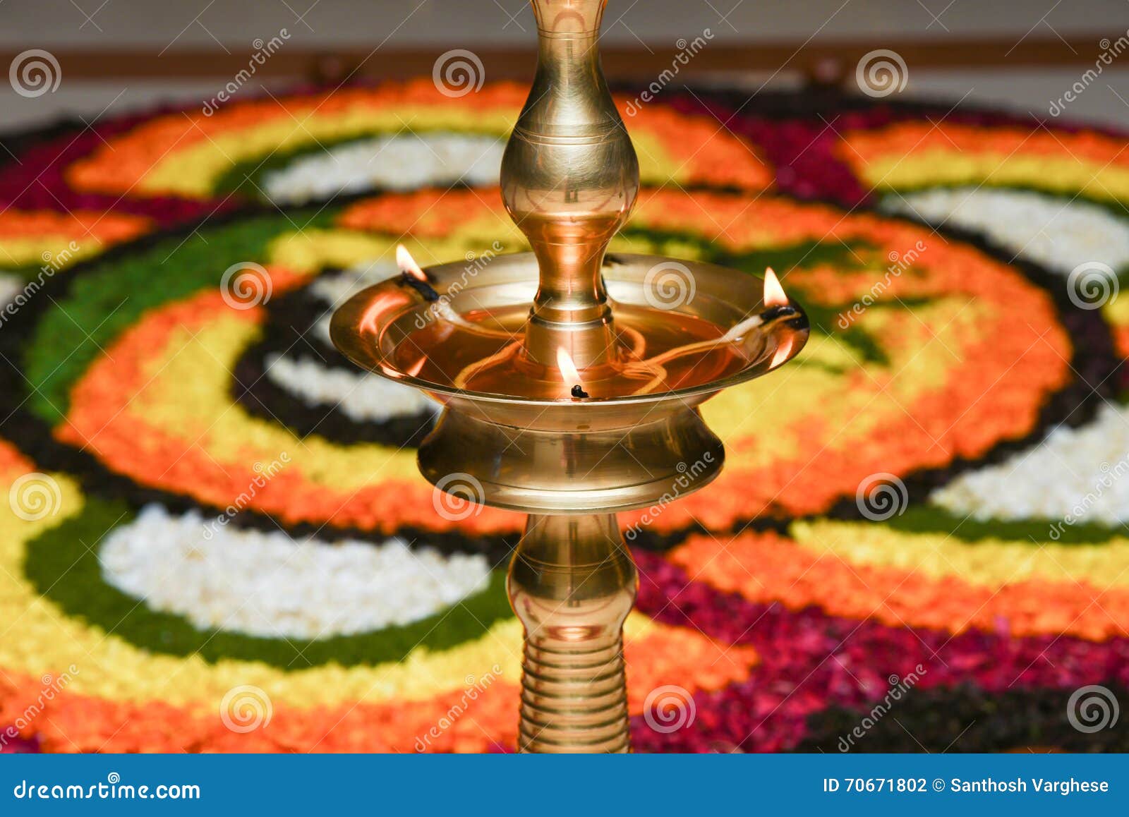 oil lamp for onam festival kerala india