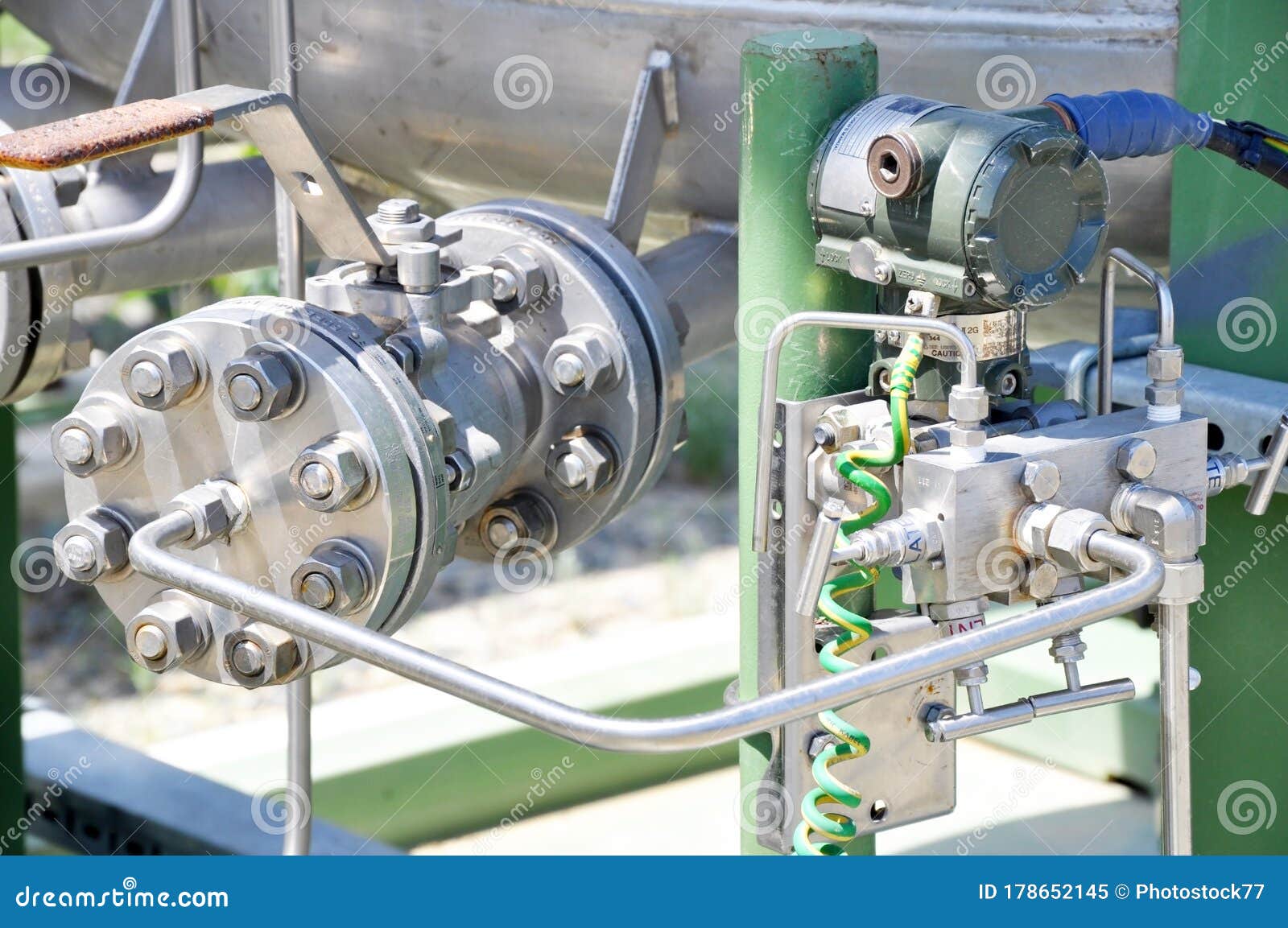 The Oil Line Equipped with Valve Stock Image Image of equipment