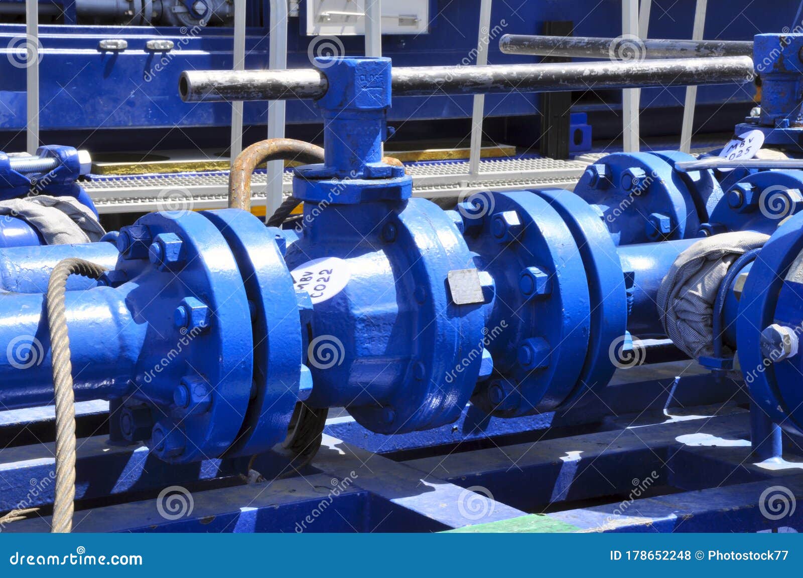 The Oil Line Equipped with Valve Stock Photo Image of technology